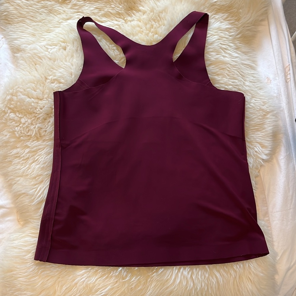Norma Kamali | burgundy racerback tank | size medium - Picture 5 of 5